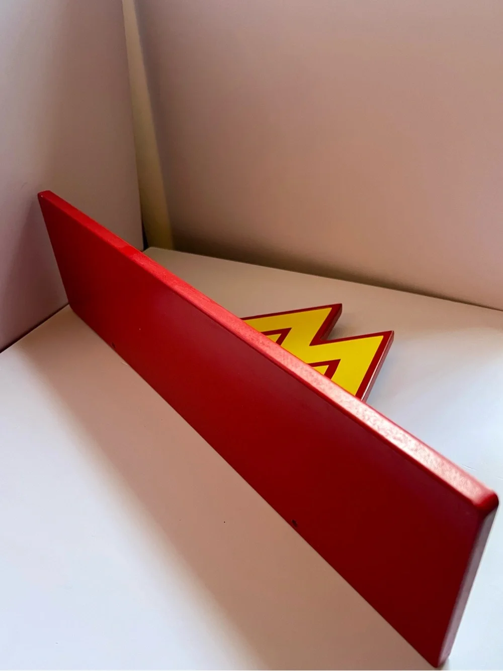 Wonder Woman Wooden Wall Shelf Book Ledge DC Comics Decor Red Yellow 20”